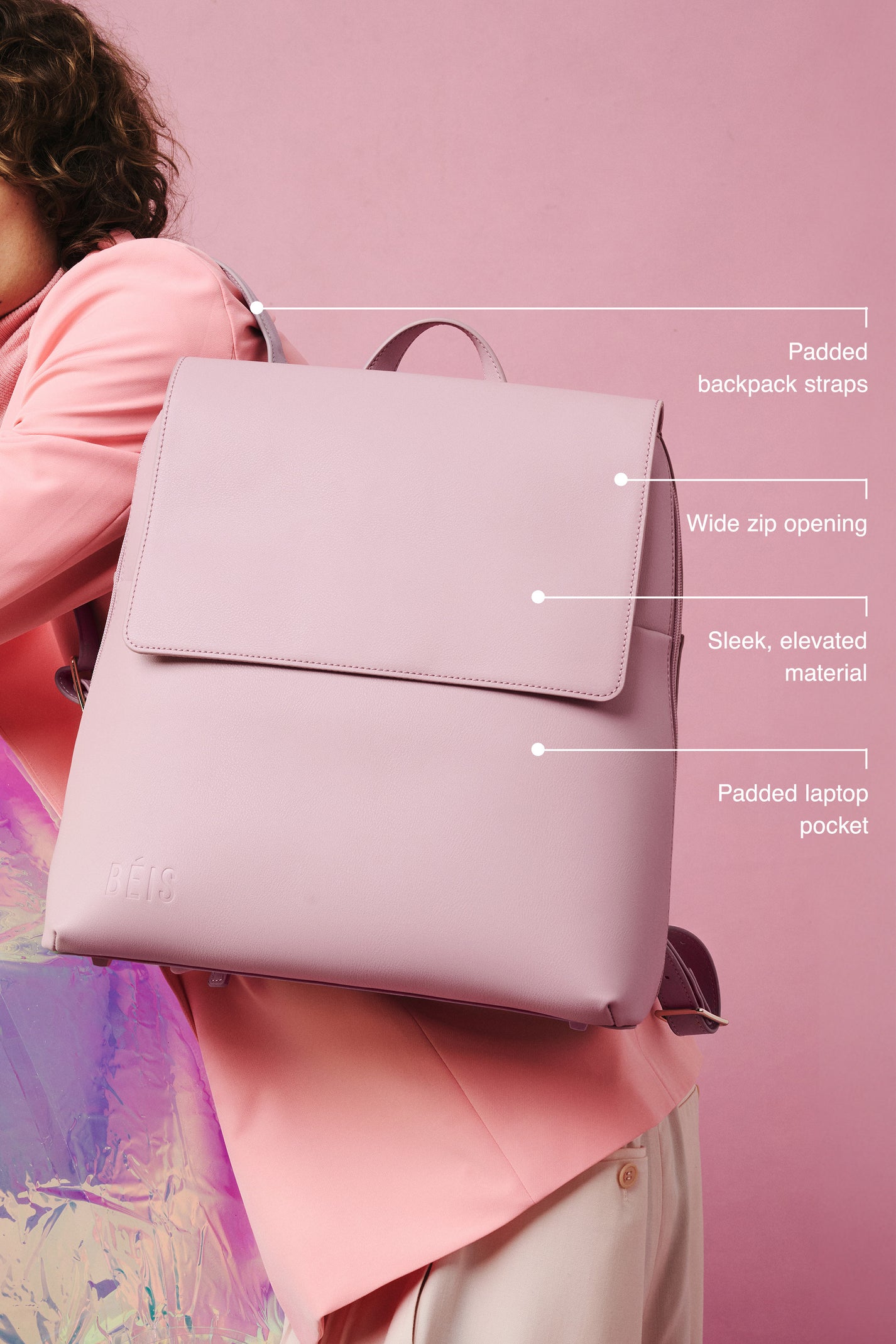 BÉIS 'The Wicked Backpack' in Wicked Pink - Small Pink Backpack for ...