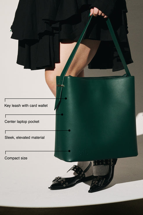 BÉIS 'The Wicked Tote' in Wicked Green - Sleek Green Tote Bag for Work & Travel