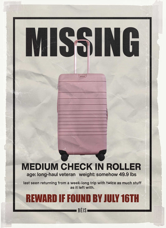 The Medium Check-In Roller in Atlas Pink