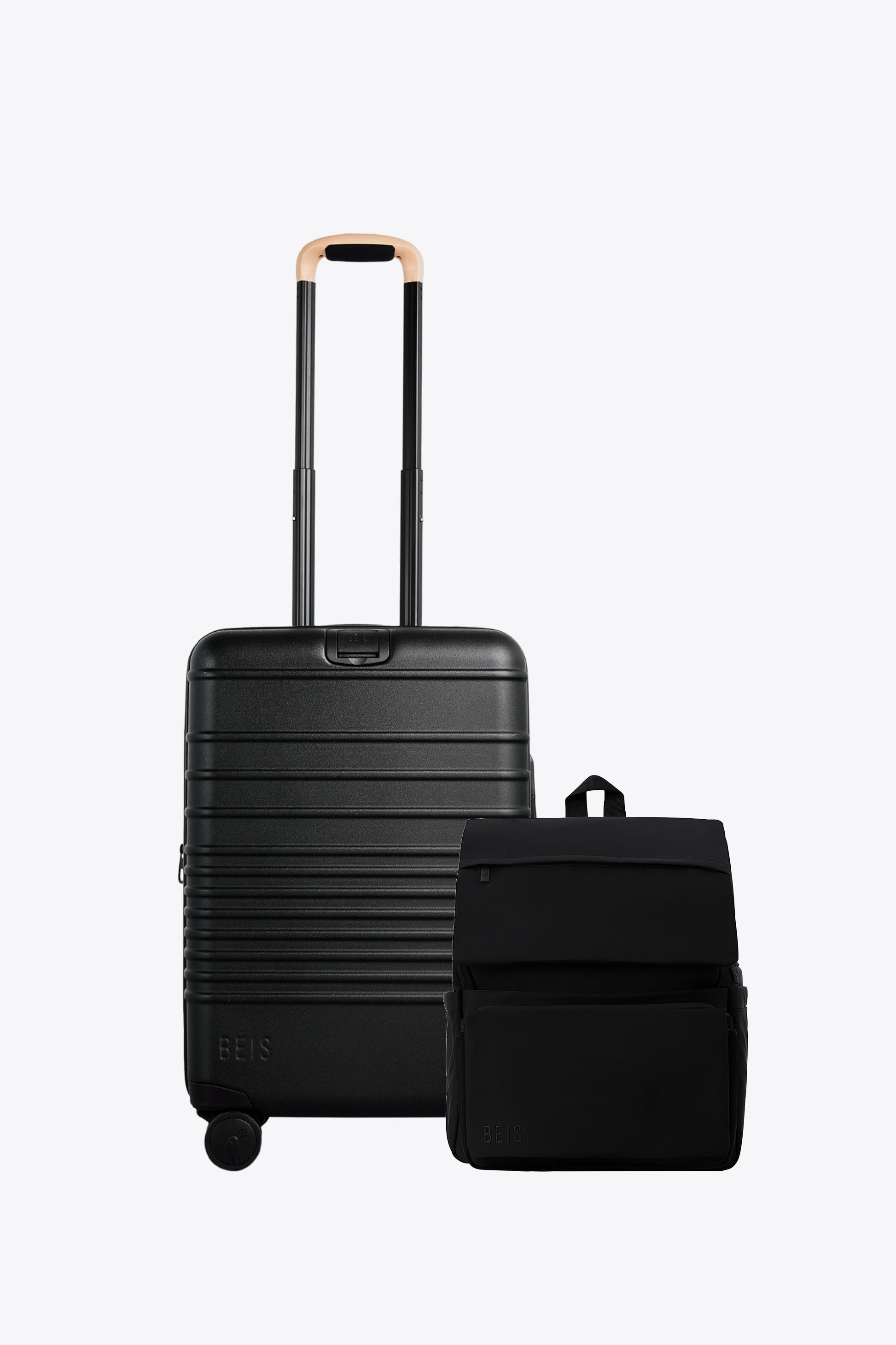 BÉIS 'The Baby Travel Set' in Black - Carry On Luggage & Ultimate