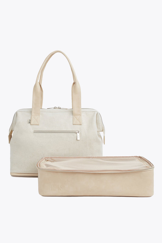 The Convertible Mini Weekender in Beige