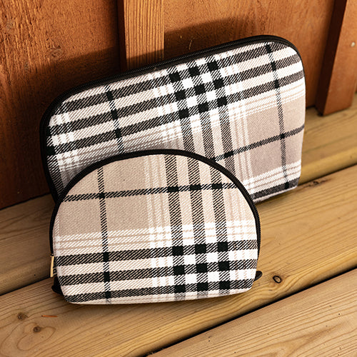 New Upgrade Plaid Hand Makeup Bagcosmetic Makeup Bag for -  Israel