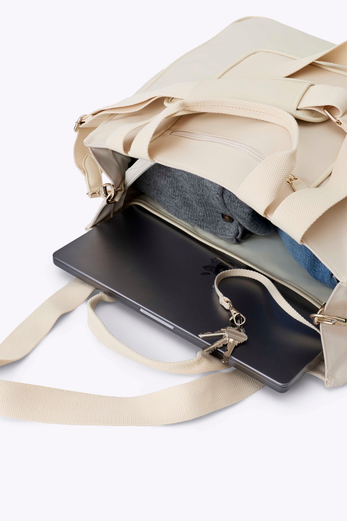 The East To West Tote in Beige