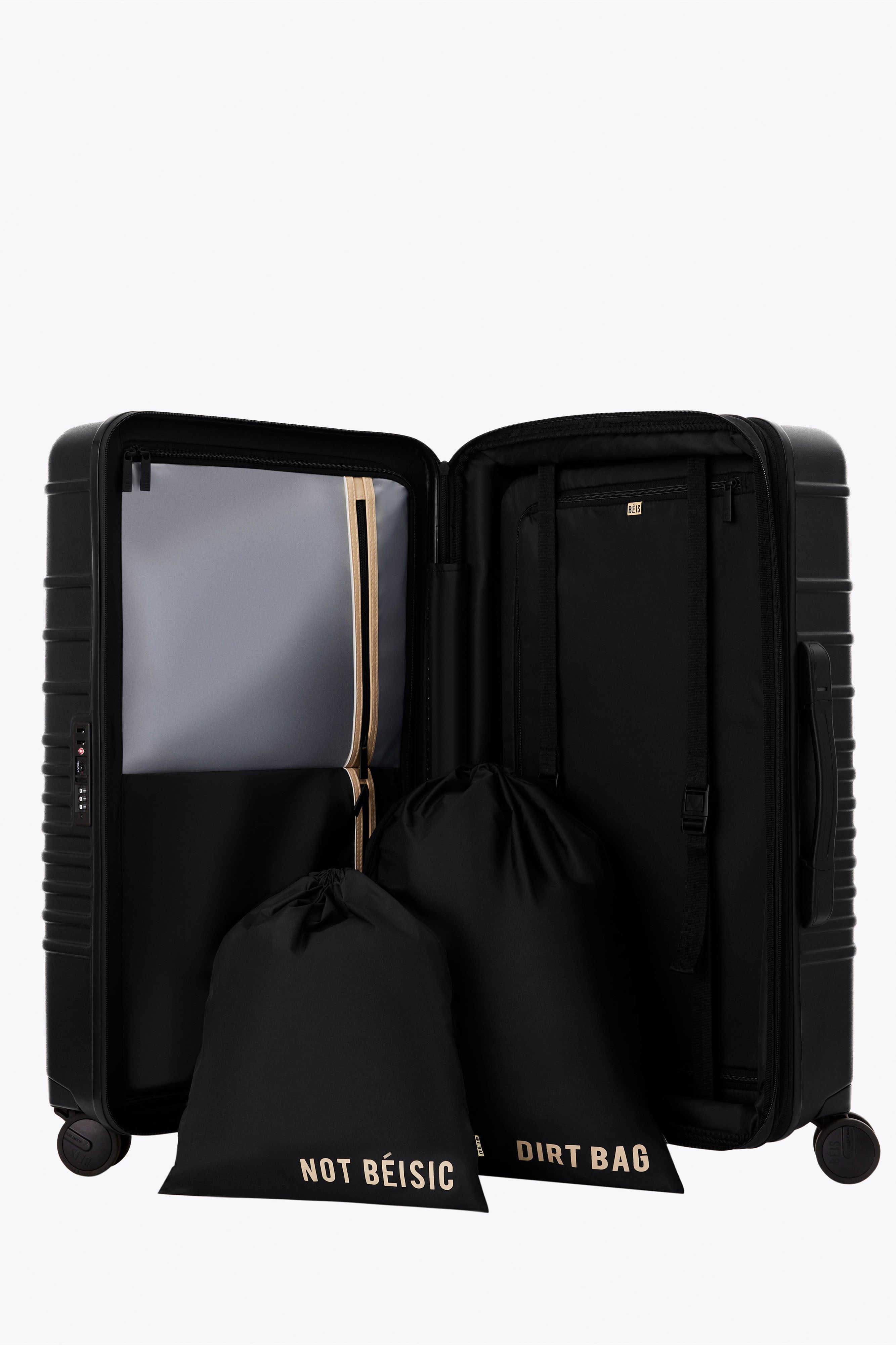 BÉIS 'The Medium Check-In Roller' in Black - Black 26 inch Medium