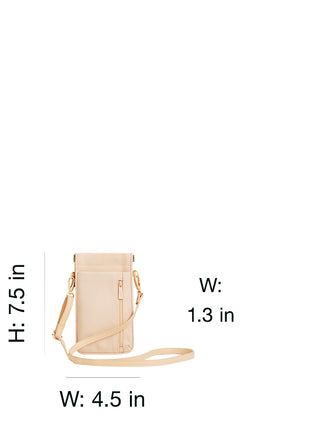The ID Crossbody Bag In Beige dimensions