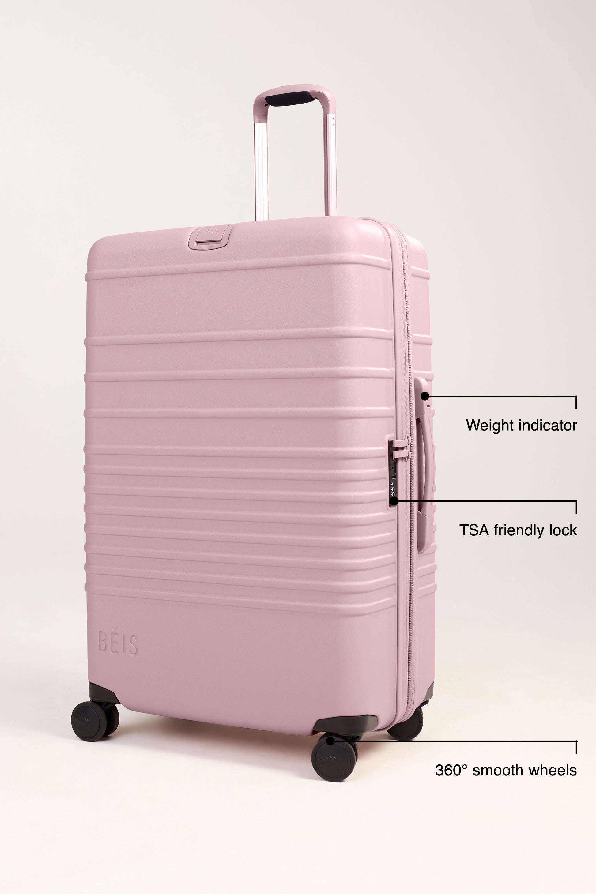 BEIS The Large Check In Roller in Atlas Pink 29 inch Check in Pink Luggage Checked Suitcase