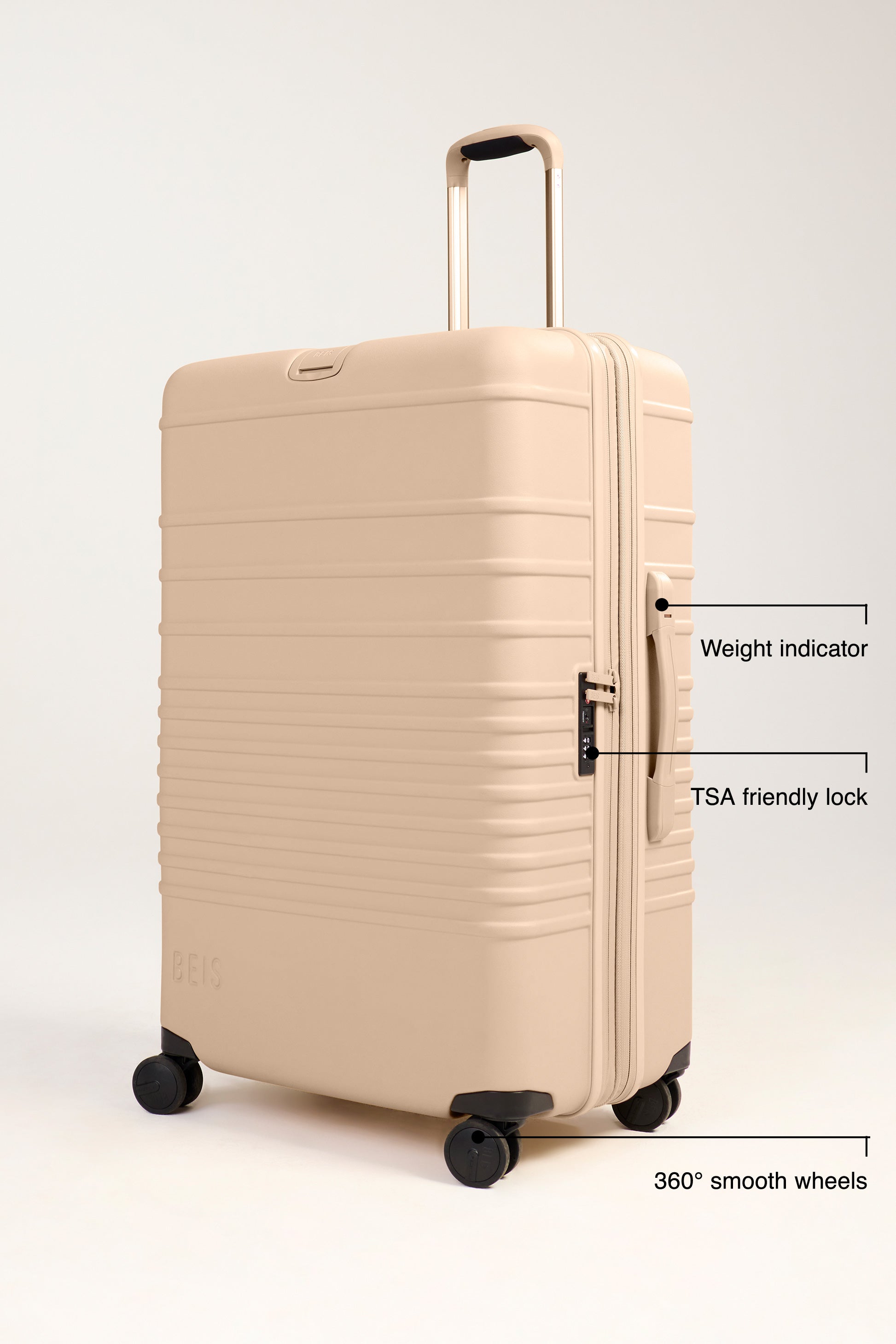 BEIS The Large Check In Roller in Beige 29 inch Beige Rolling Check in Luggage Checked Suitcase