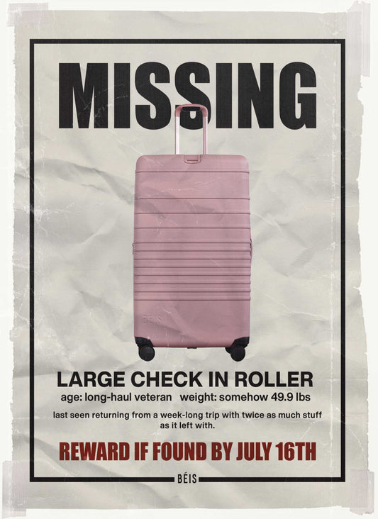 The Large Check-In Roller in Atlas Pink