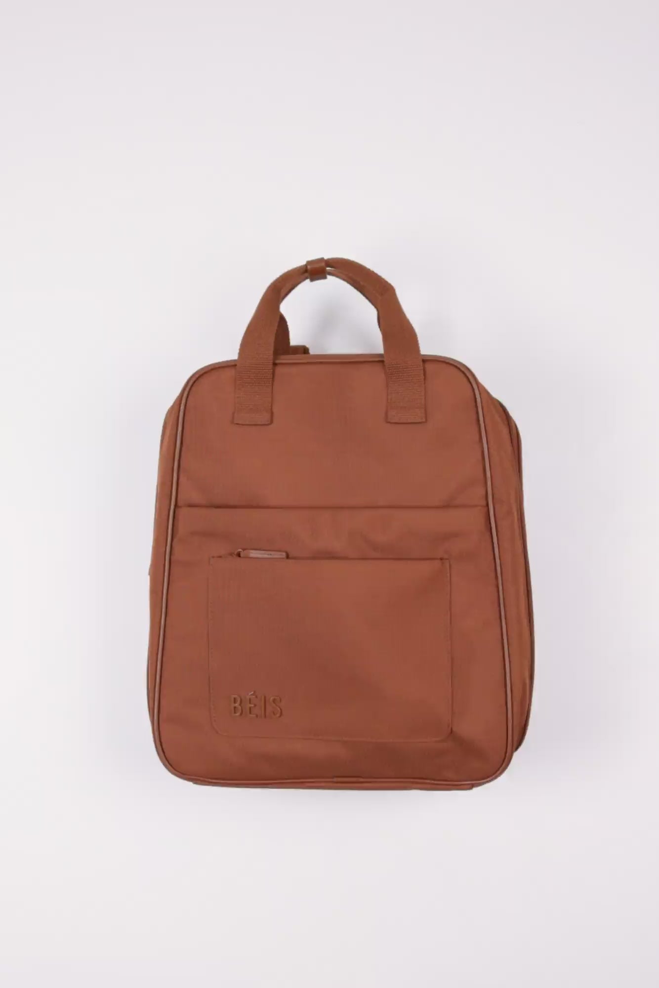BÉIS 'The Expandable Backpack' in Maple - Expandable Travel Backpack In Maple