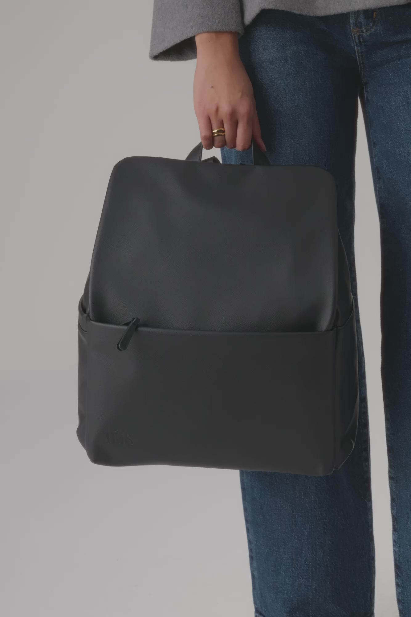 addie vegan leather backpack The Everyday Diaper Backpack in Black Vegan Leather