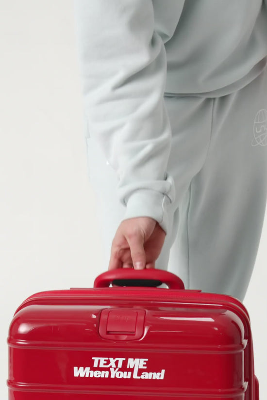 BÉIS x Lonely Ghost 'The Carry-On Roller' in Text Me Red - Red Carry-On ...