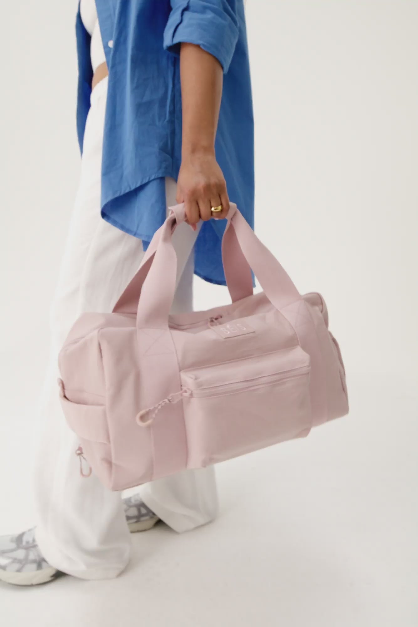 BEIS The Sport Duffle in Atlas Pink Pink Sport Duffle Gym Bag