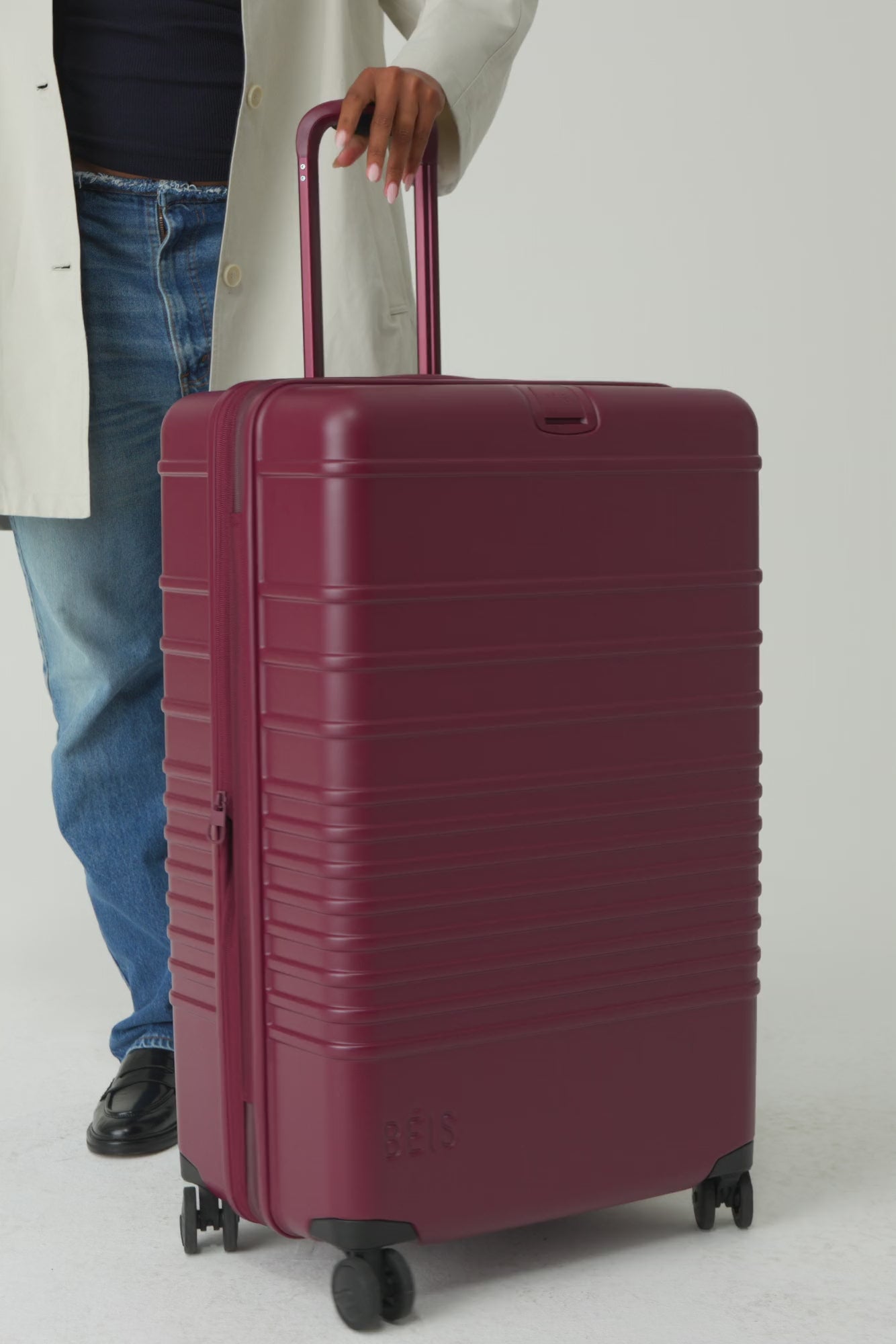 The Large Check-In Roller in Burgundy