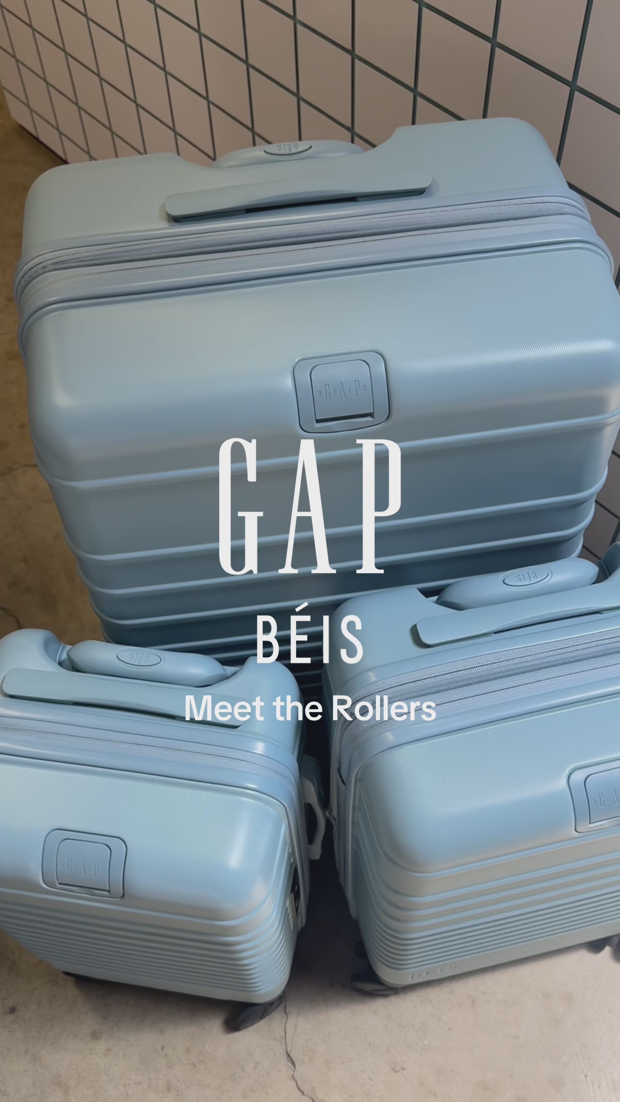 Gap x BÉIS The Large Check-In Roller in Denim Blue