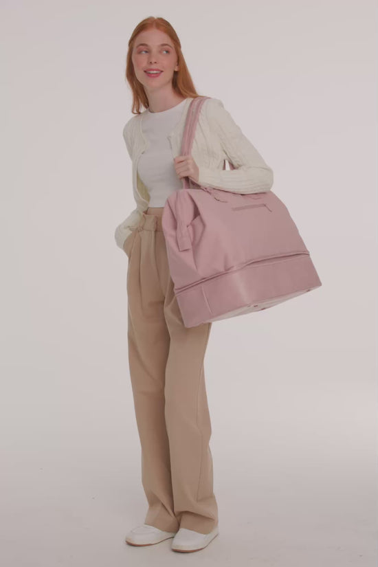 BÉIS 'The Convertible Weekender' in Atlas Pink - Pink Weekender Bag ...