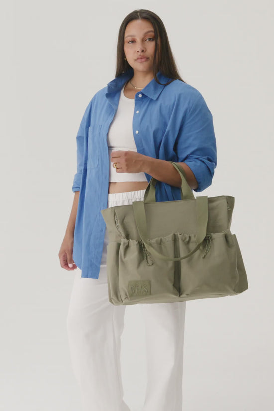 BÉIS 'The Sport Carry-All' in Olive - Green Tennis Tote Bag & Sport ...