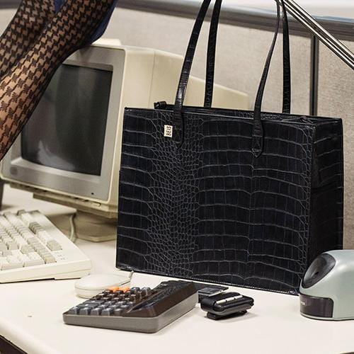 Resale The Work Tote in Black Croc