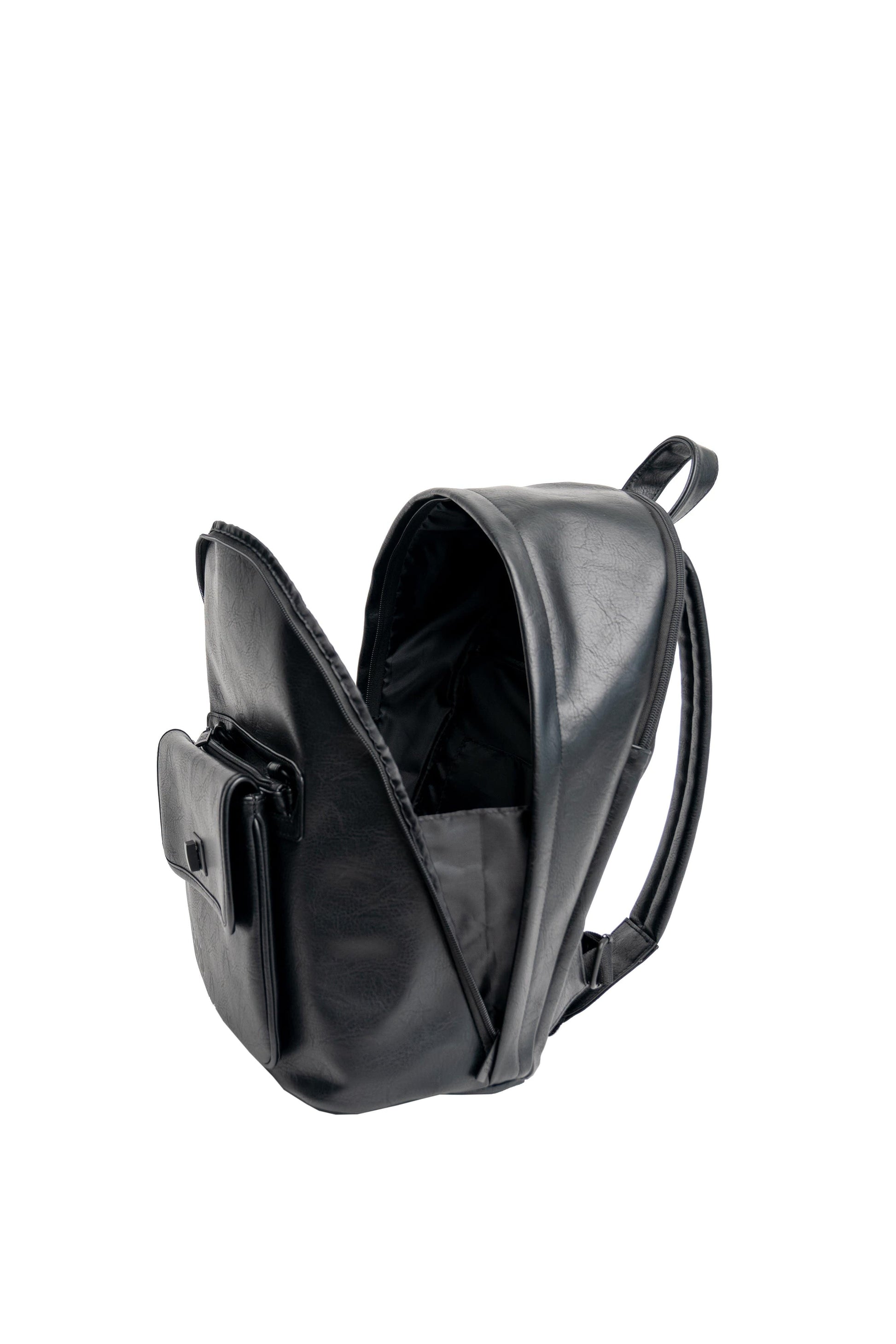 Black Backpack 2 in 1 Side Open