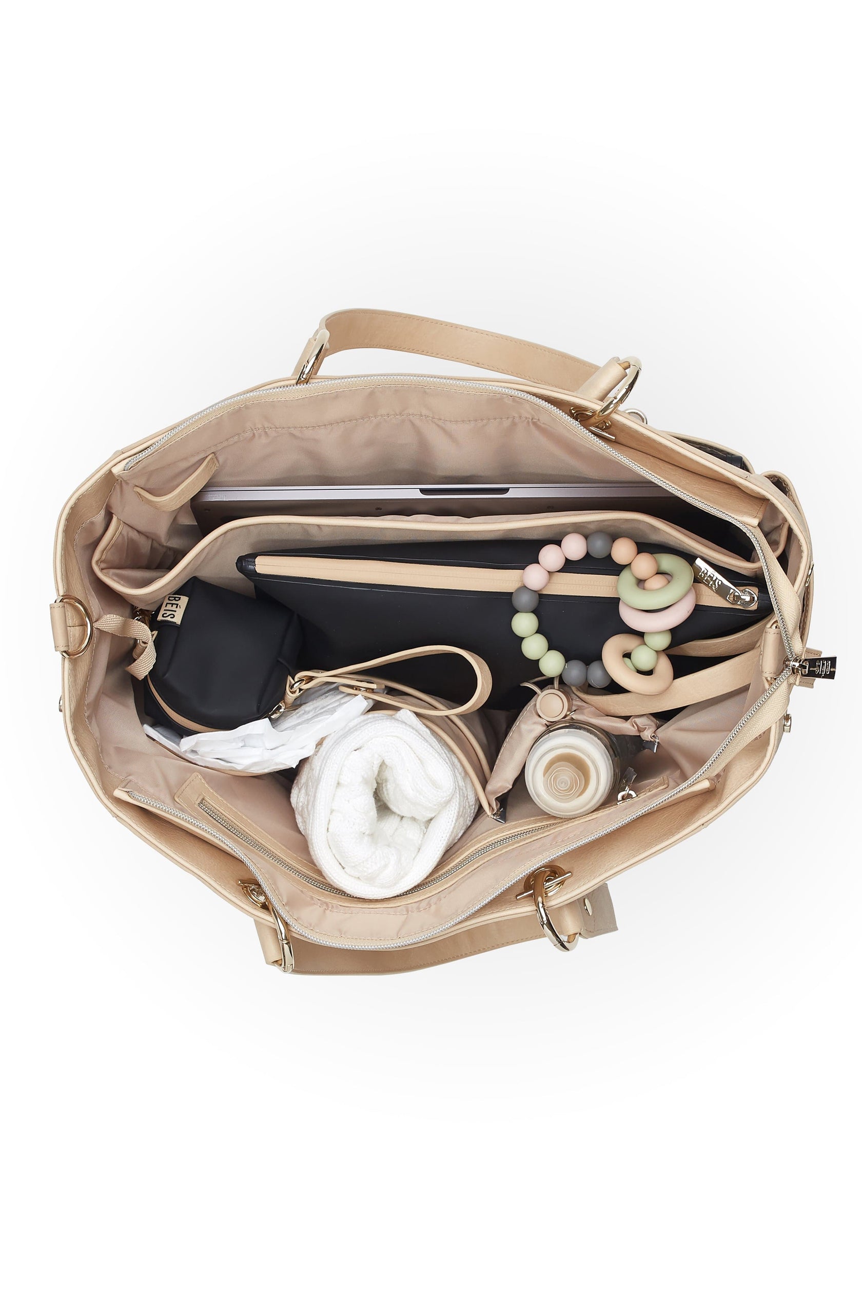 BÉIS 'The Diaper Bag' in Biege - Fashionable Diaper Bag & Diaper Tote Bag