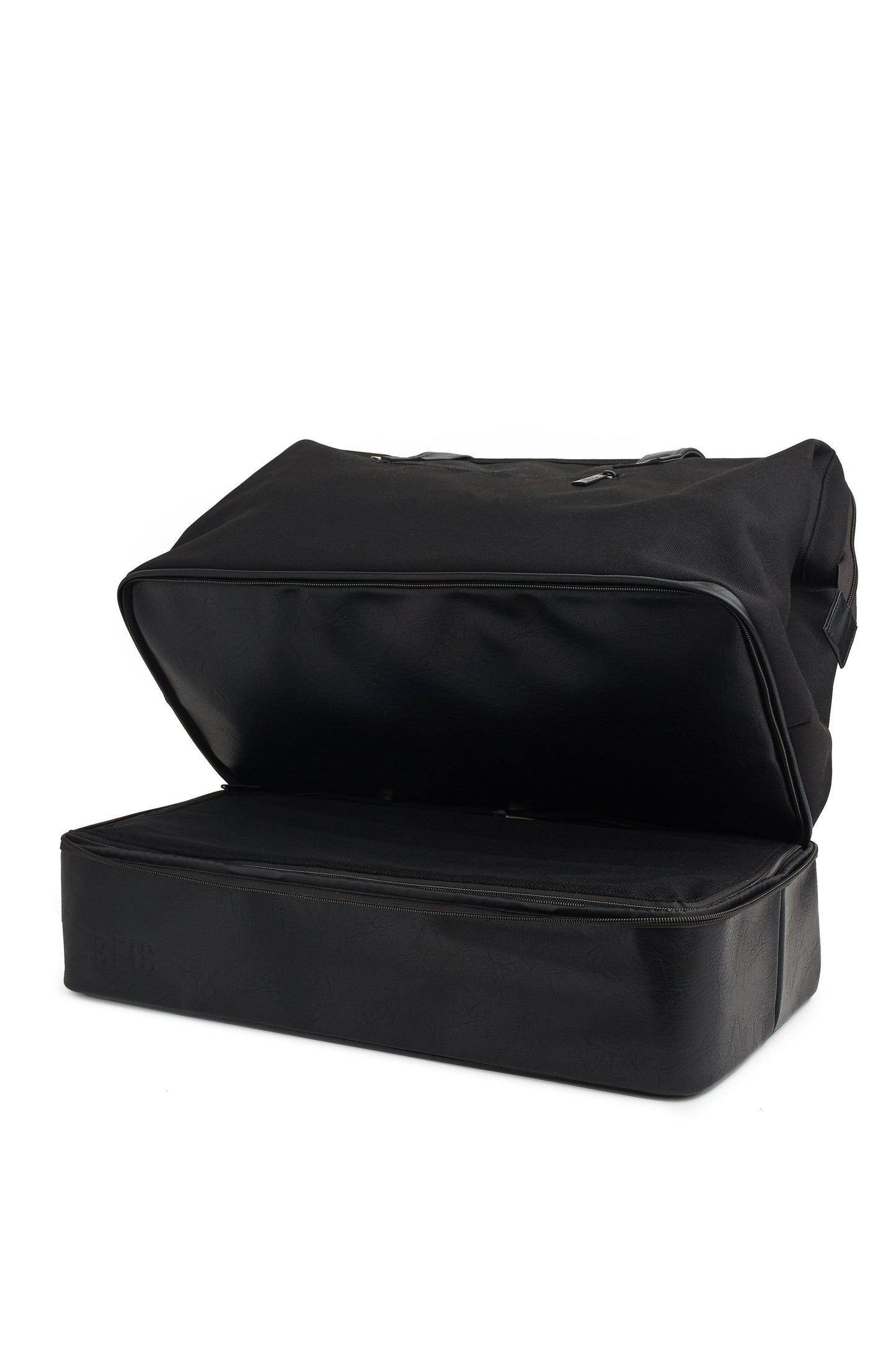 Convertible Weekender Black Removable Compartment Unzipped