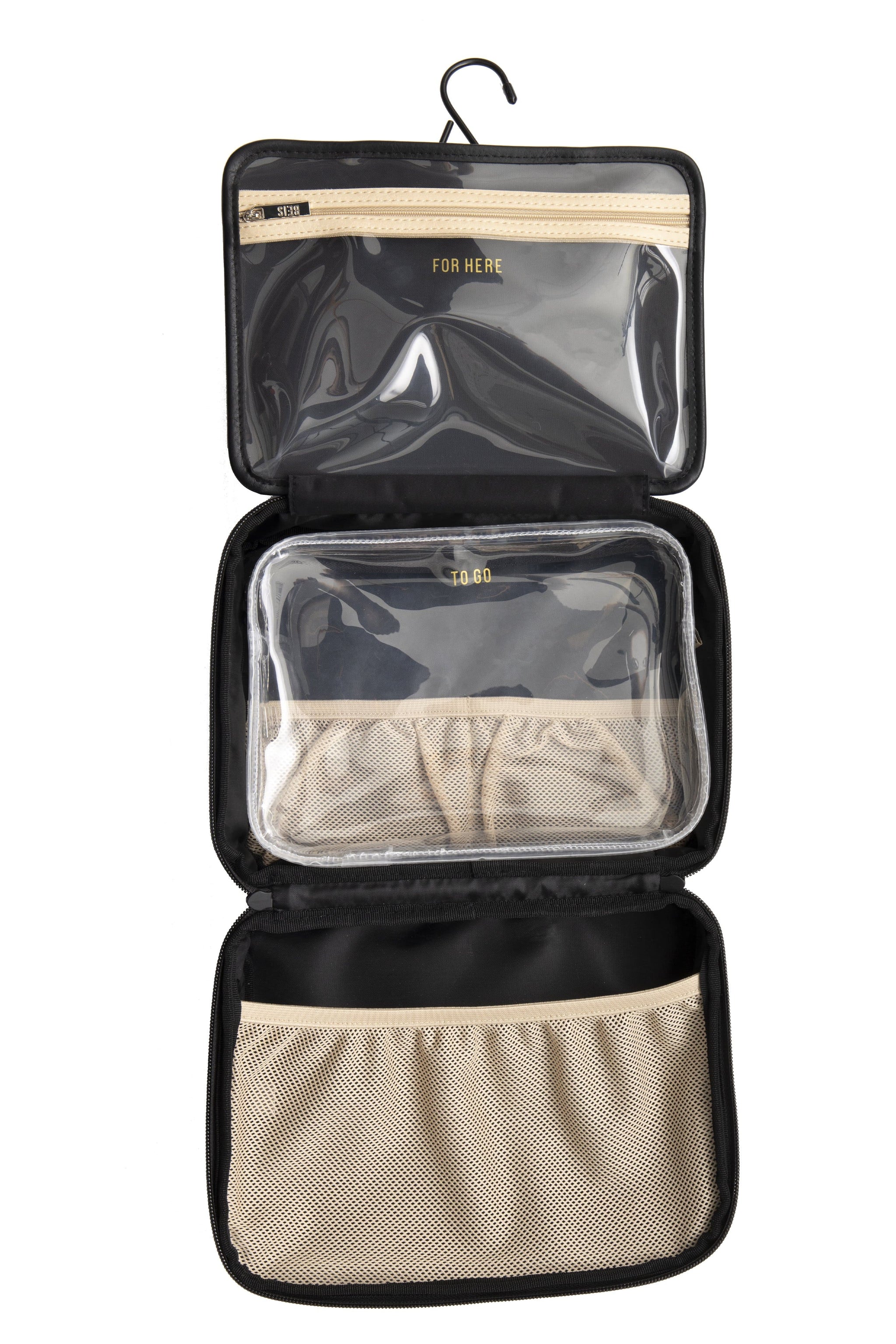 BÉIS 'The Hanging Cosmetic Case' in Black - Hanging Cosmetic Bag For ...