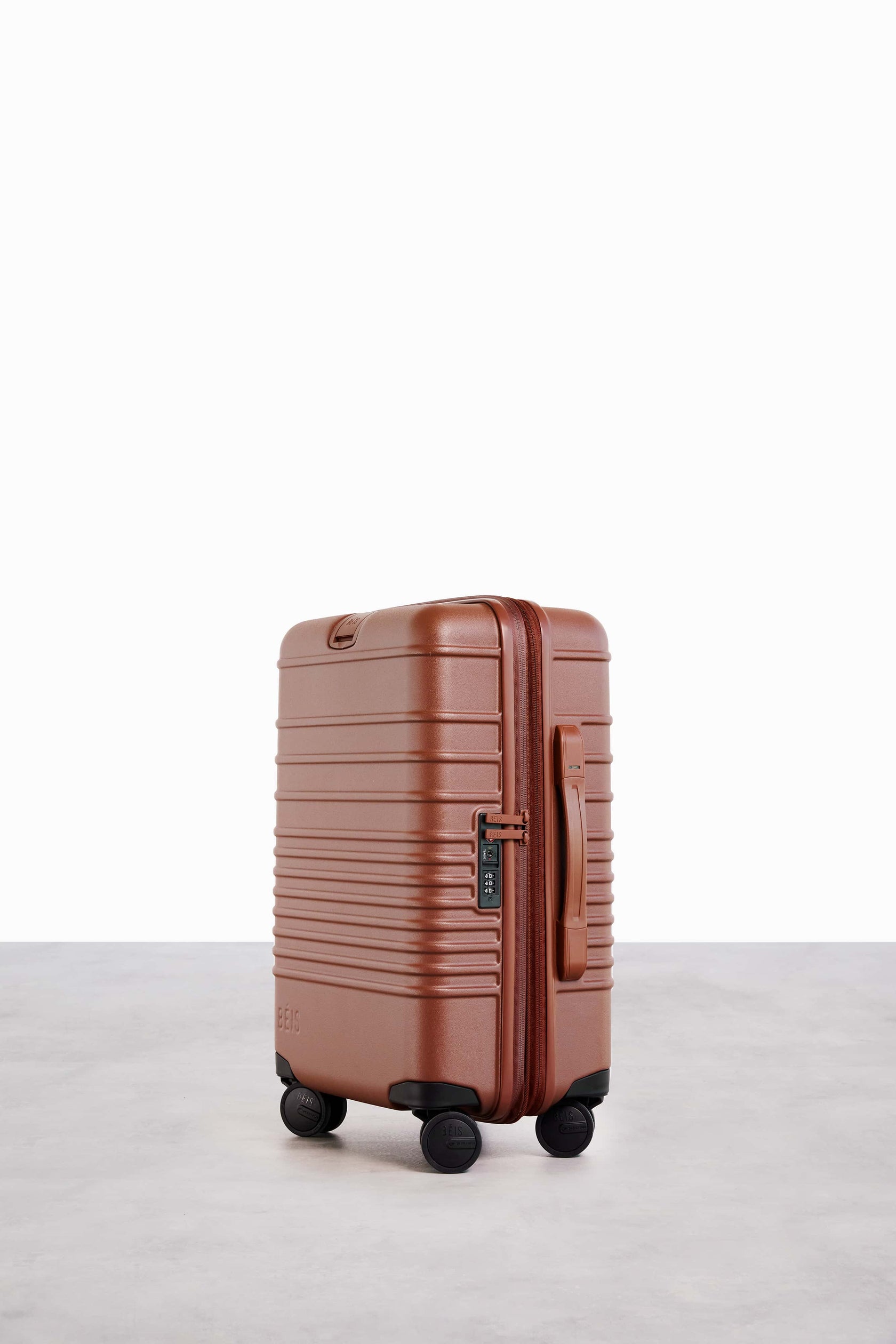 Béis 'The Carry On Roller' in Maple Brown Carry On Luggage & Suitcase