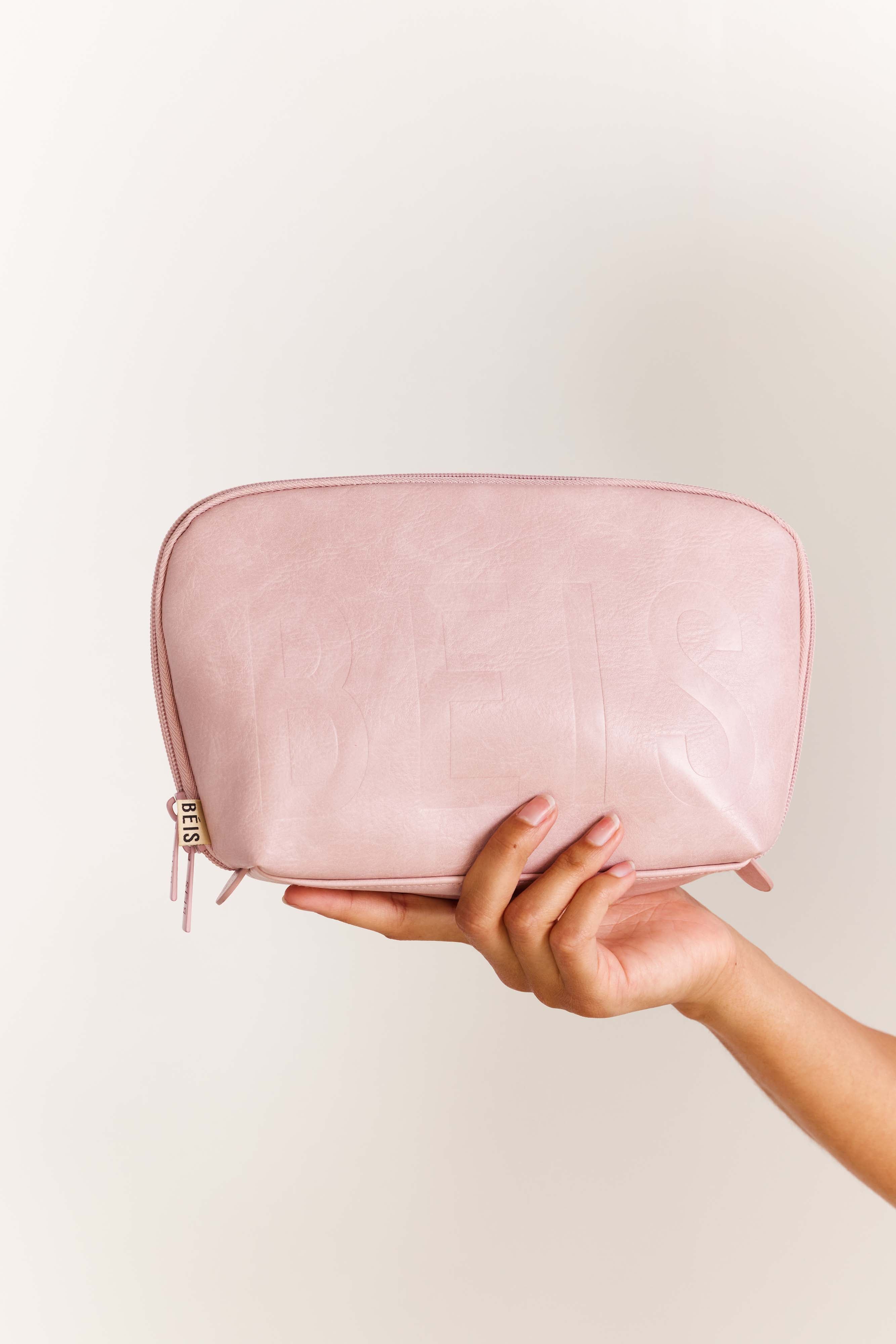 Pink Floral Quilted Makeup Bag