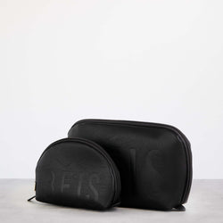 Cosmetic Pouch Set Black Front