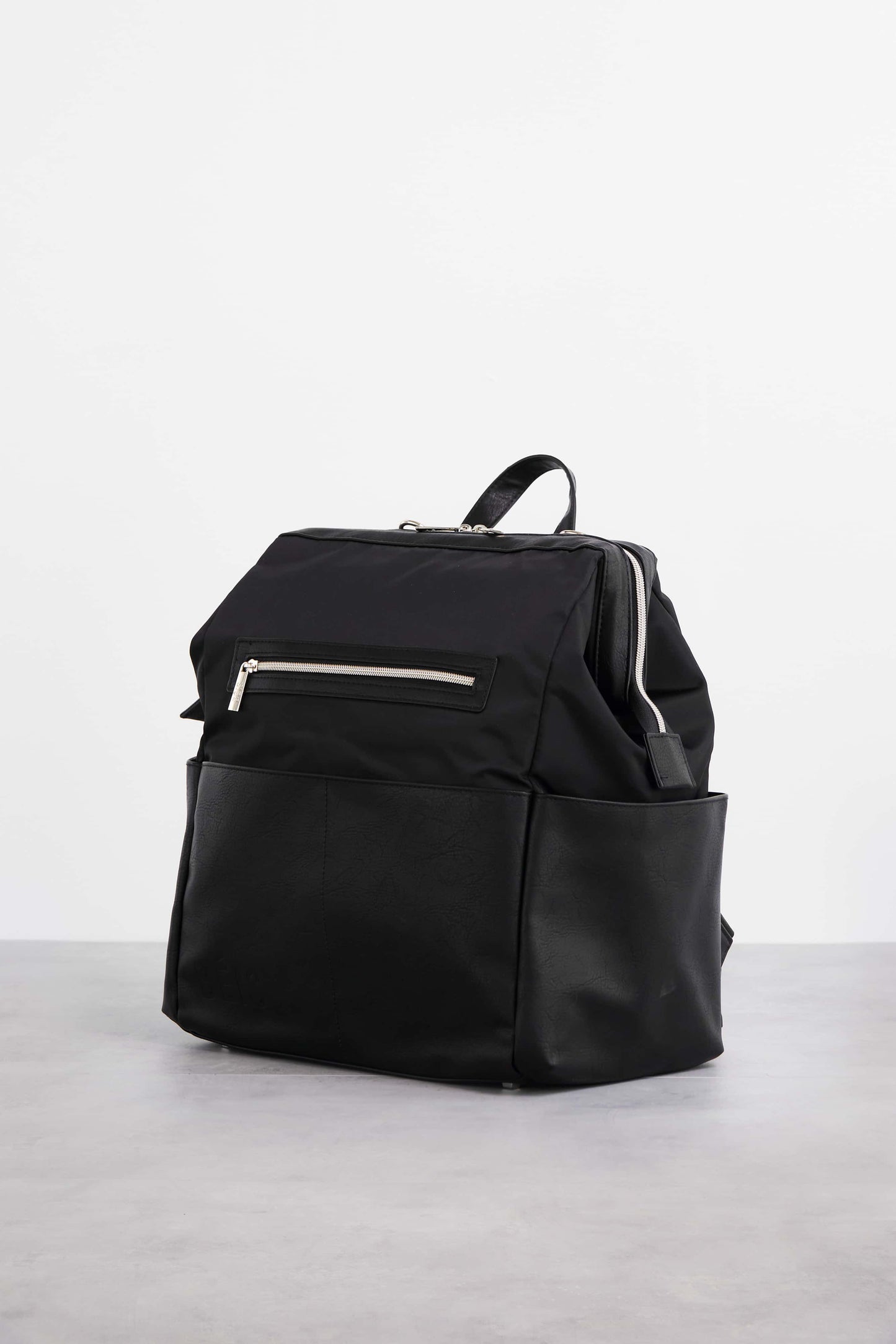 Side of the Diaper Bag Backpack baby bag in black