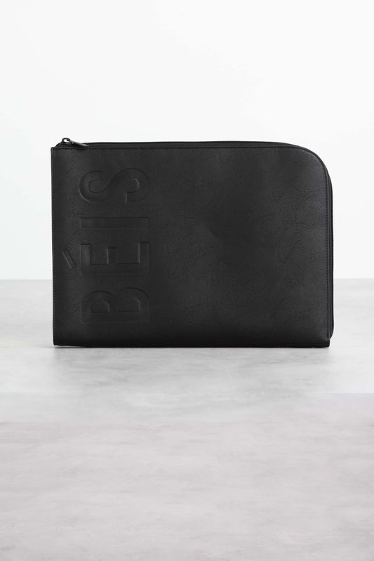 BÉIS 'The Work Tote' in Black Croc - Designer Laptop Bag for Women