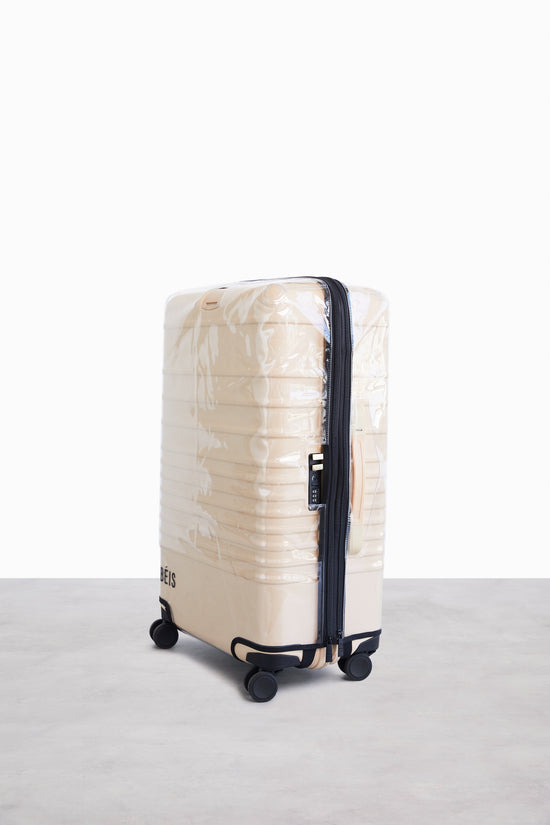 White Medium Checked Suitcase