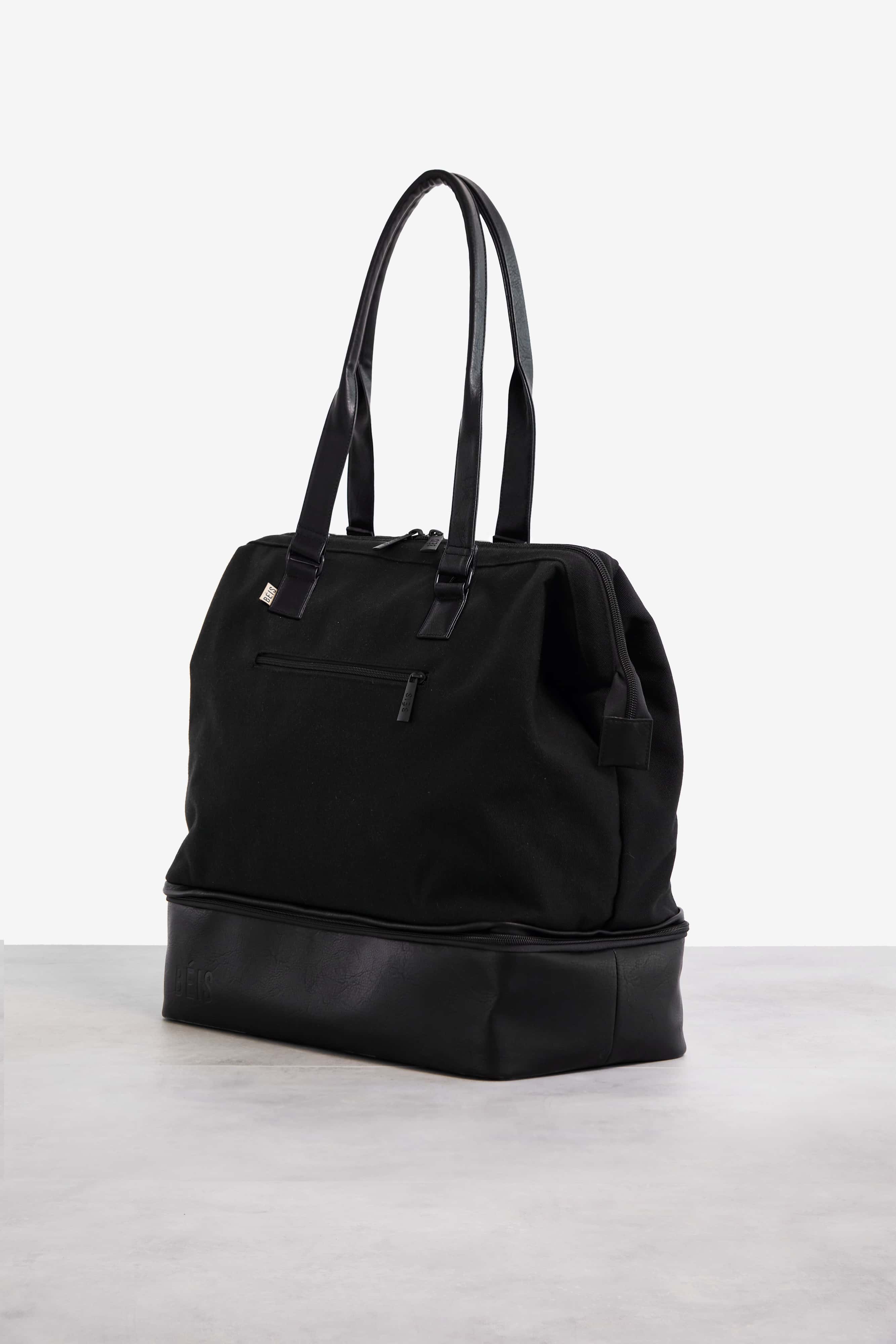 BÉIS 'The Convertible Mini Weekender' in Black - Small Weekend Bag 