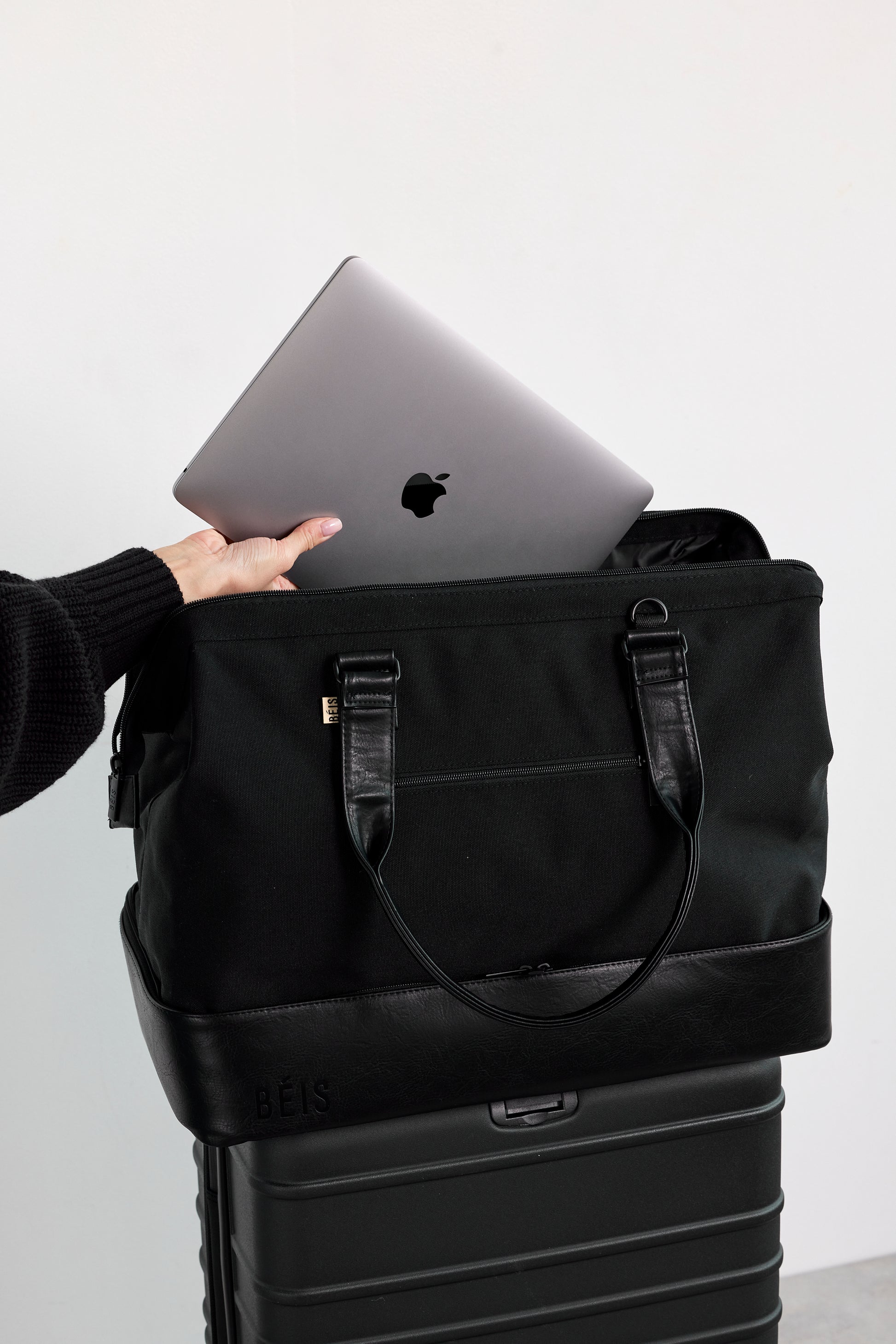 Black weekender bag beis Clearance