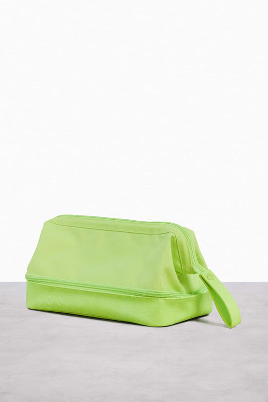 BÉIS 'The Dopp Kit' In Citron - Green Travel Toiletry Bag & Toiletry Kit
