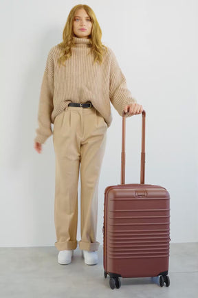 BÉIS 'The Carry-On Roller' in Maple - Brown Carry On Luggage & Hard ...