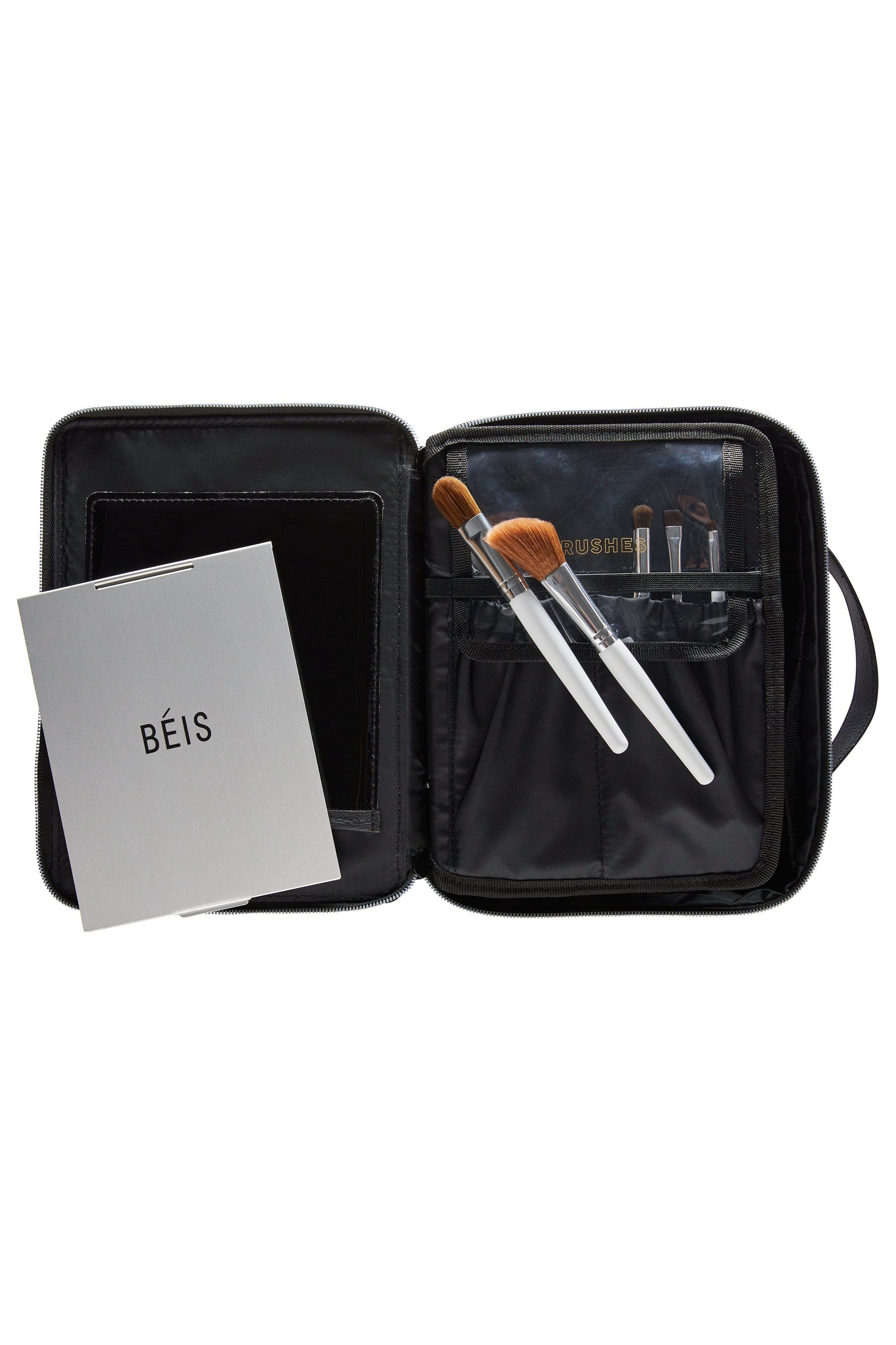Cosmetic Case Black Open Makeup Brushes