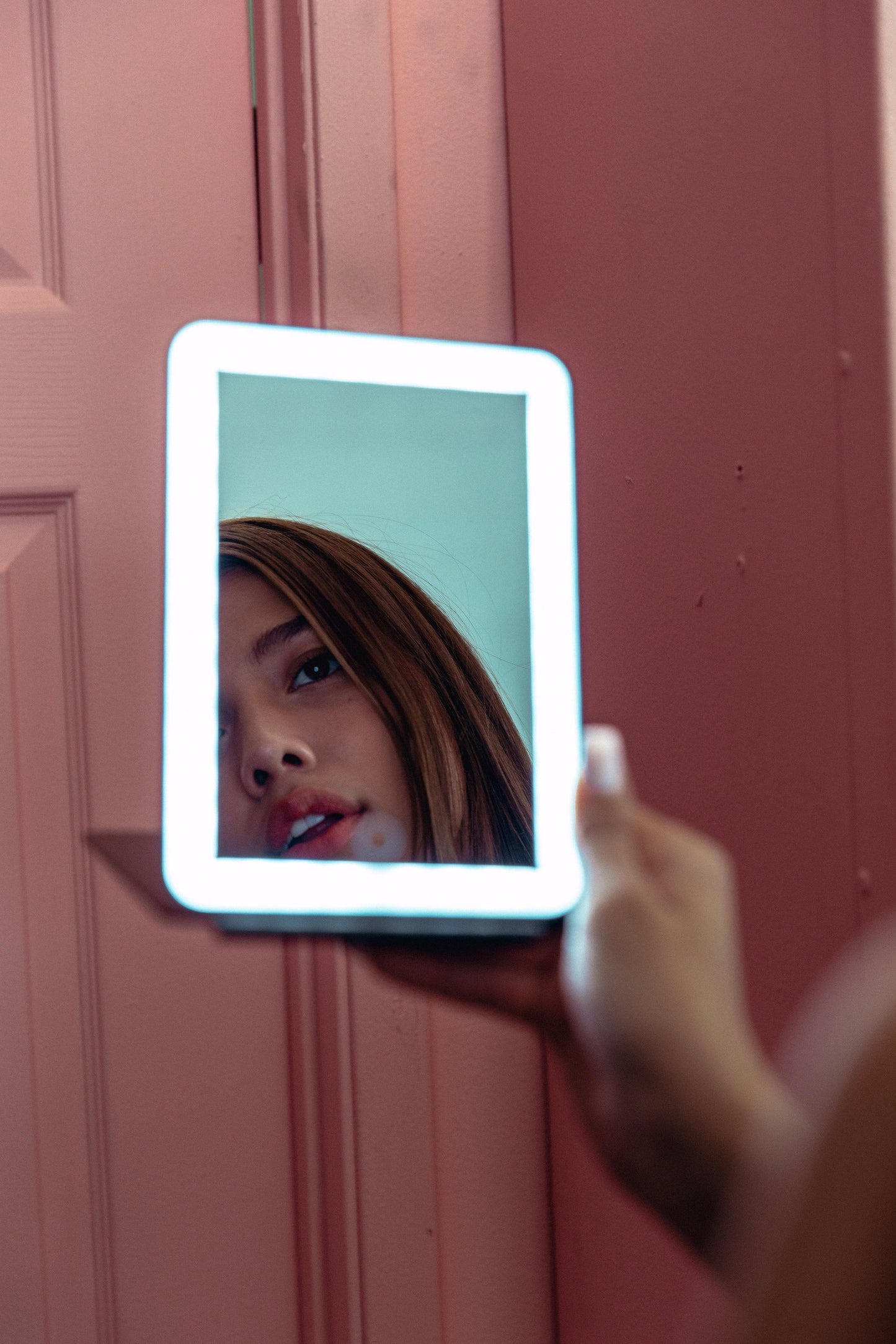 The Light-Up Travel Mirror in Black